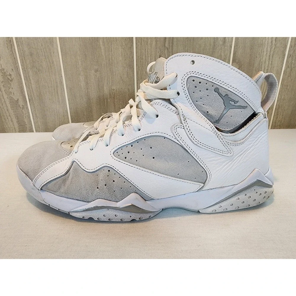 Air Jordan 7 Retro Mens 12.5 Pure Money Pure Platinum White Silver 304775-120